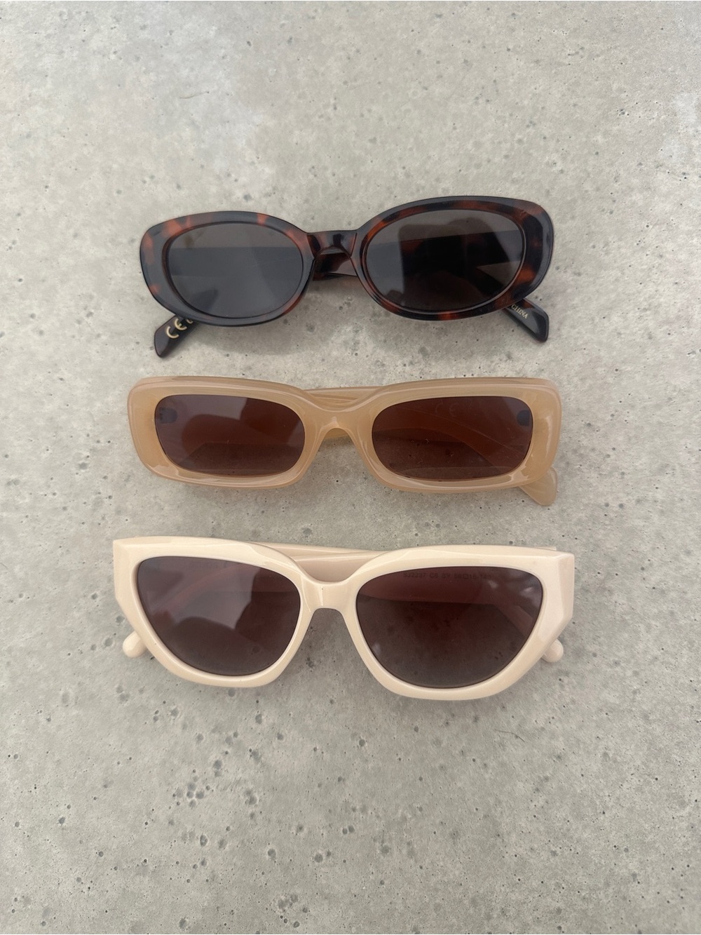 Women’s Sunglasses Trio - Brown, Beige, Cream Frames — all H&M